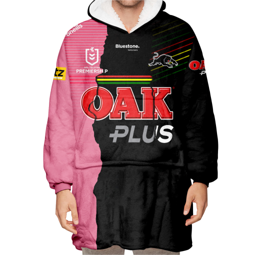 NRL Penrith Panthers Custom Name Number 2023 Mix Jersey Fleece Oodie